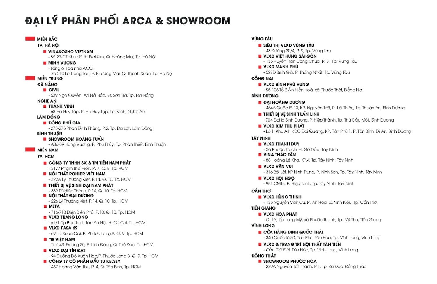Bồn cầu ARCA Bảng giá và Catalogue mới nhất /Page 35